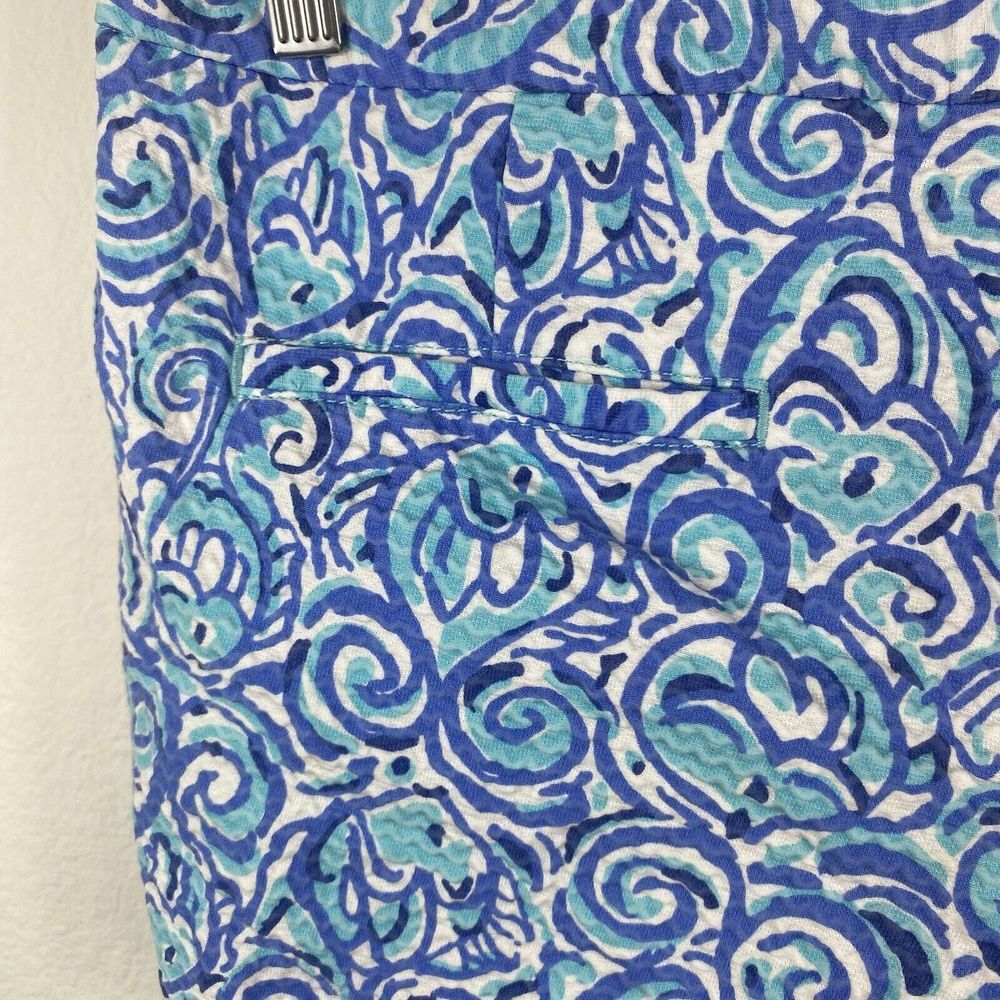 Lilly Pulitzer Women's Sz 4 Shorts Adie Chasing Tail Blue Fish Beach 100% Cotton - Picture 8 of 8
